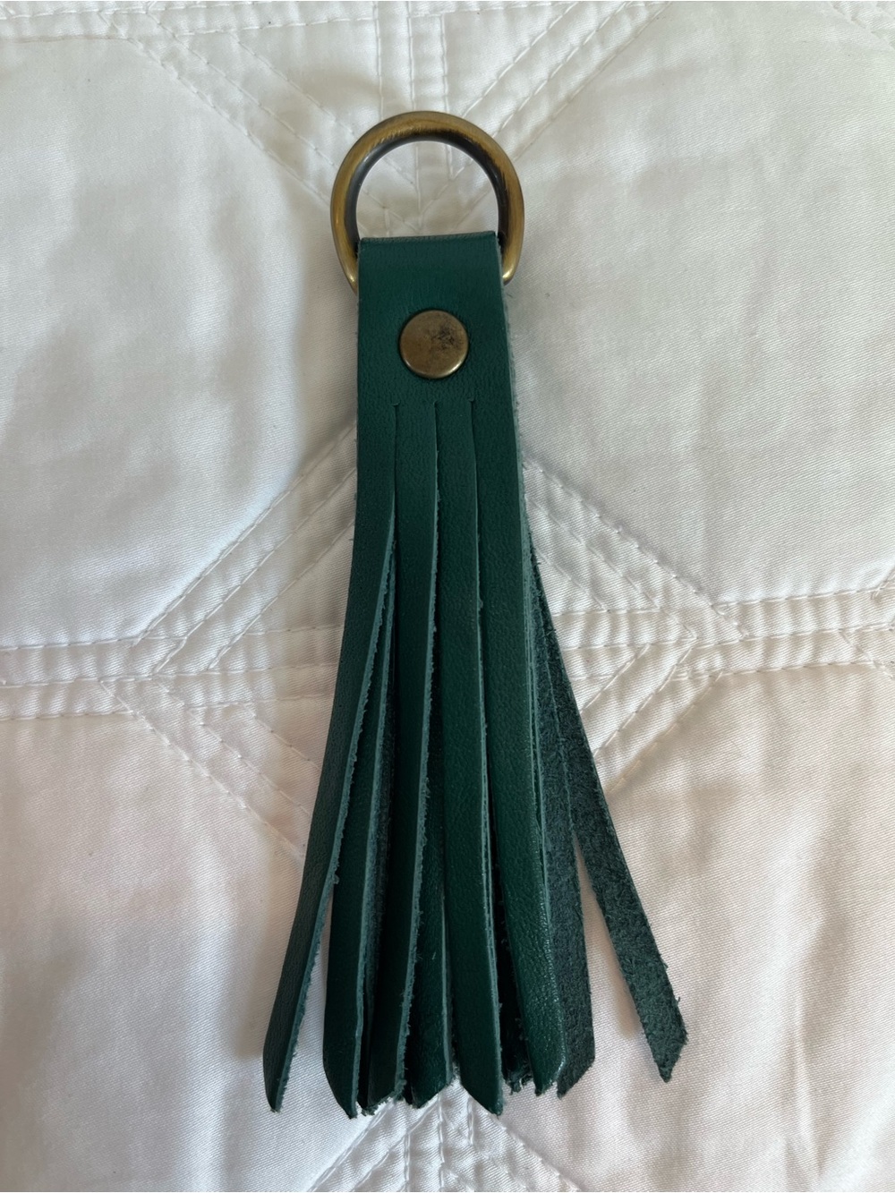 🦚 PLG Peacock Leather Tassel Keychain - Picture 2 of 2